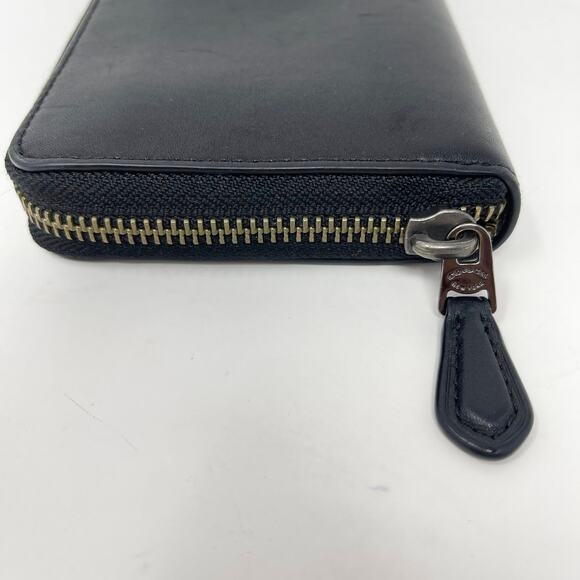 Coach Accordion Zip Wallet Black Leather Glove-Tanned 12 Card Slots 54300 - Picture 3 of 11